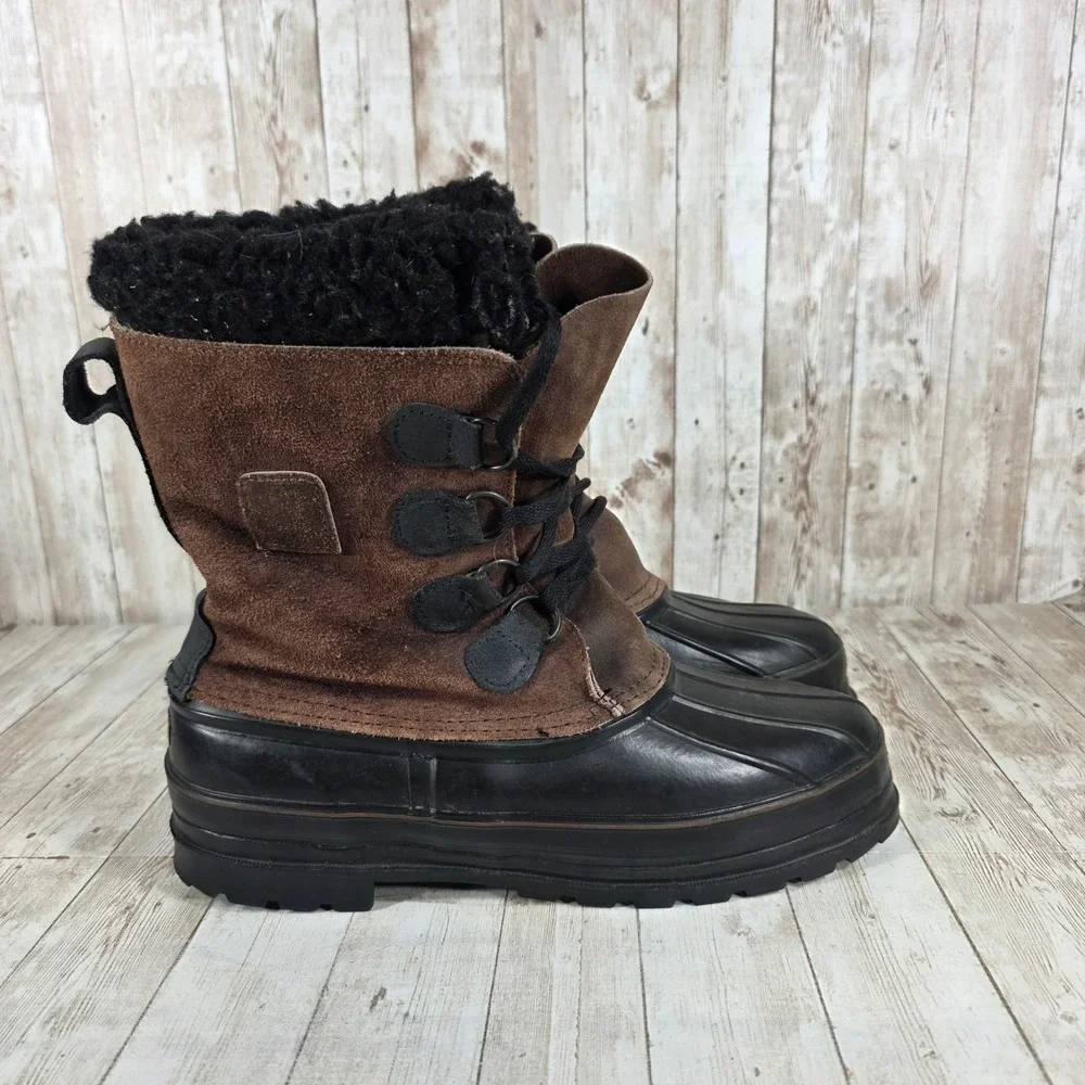 LaCrosse Womens Brown Suede Black Rubber‎ Fur Lined Winter Snow Boots Size 8